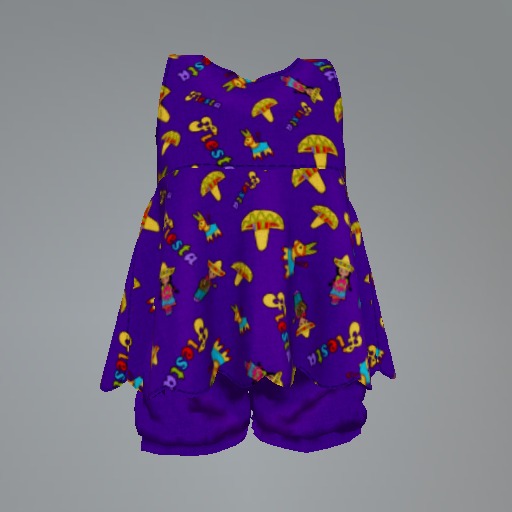 Violet Fiesta Mesh Child Tunic Set