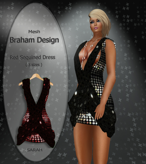 Braham Design Sarah Red Dress Mesh
