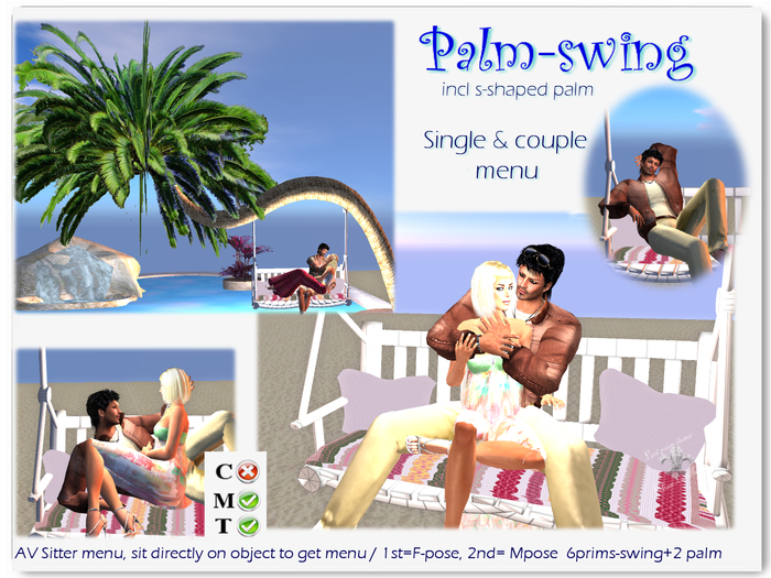 Beach-Swing incl Palm: Single& couple Menu