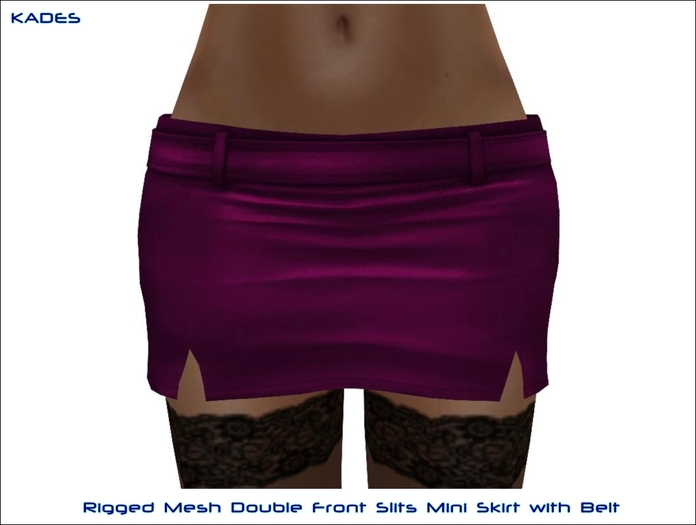 KADES Mesh_Mini Skirt with front Slits  Fuchsia