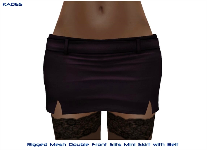 KADES Mesh_Mini Skirt with front Slits  Purple