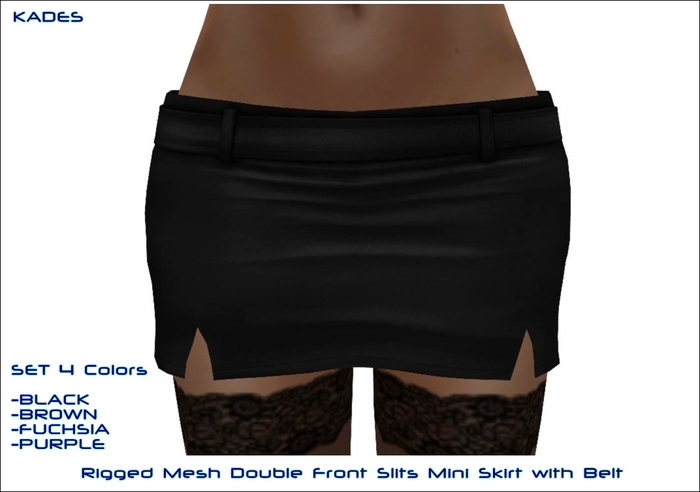 KADES Mesh_Mini Skirt with front Slits  Pack 4 Colors