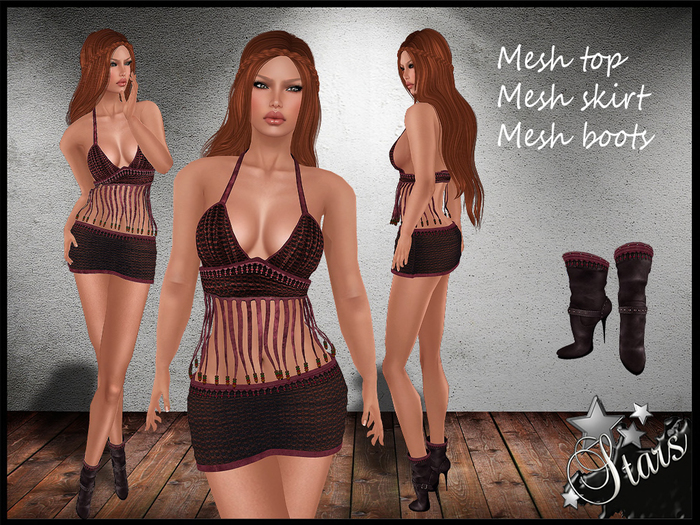 *Stars*Fashion* Classic body - Penelope, beautiful outfit w top, skirt & boots!