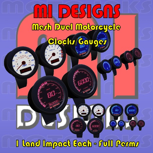 MI Duel Motorcycle Clocks and Gauges (Boxed)