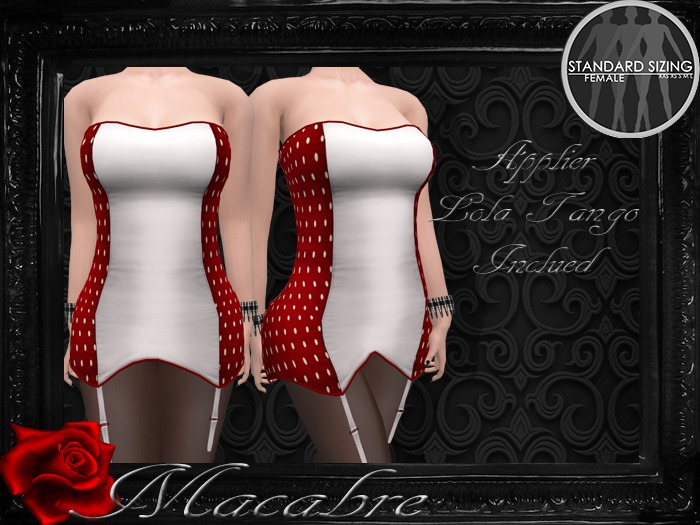 +MC+Dotted Wht/Red Corset Garter {Applier Lola Tango Inclued}