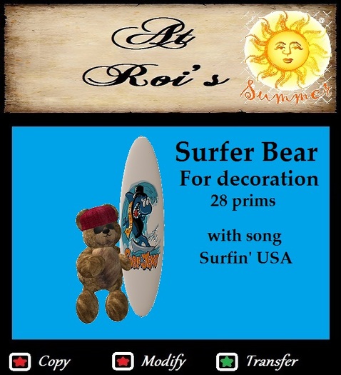 Surfer Bear Music Bag