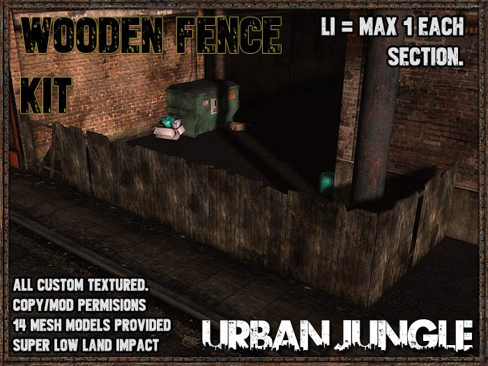 WOODEN FENCE KIT - MESH - URBAN JUNGLE