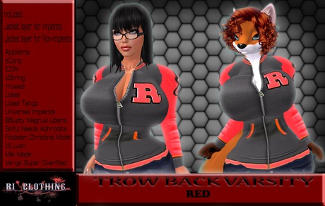 Second Life Marketplace - ~RI~ TROW BACK VARSITY (RED)