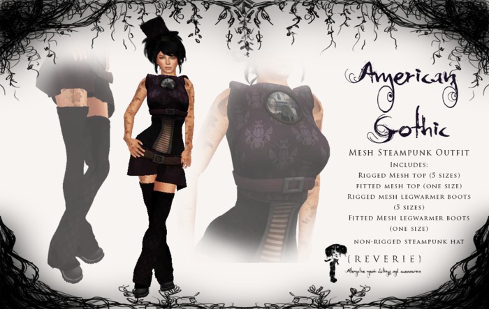 {REVERIE} Mesh Steampunk Outfit - American Gothic