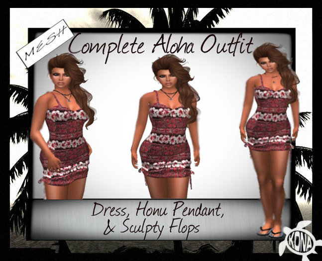 Ladies Complete Aloha Red Hawaiin