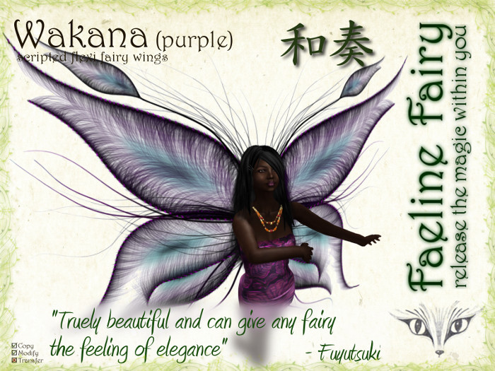 Wakana (purple) - flexi wings for tiny and large by Faeline Fairy
