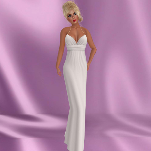 ~ Bridgette's Closet ~ Mesh White Modular Long Dress