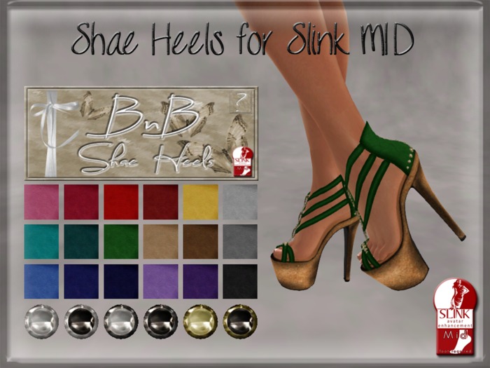 ::BnB:: Shae Heels~CORK HEELS for Slink MID feet with HUD