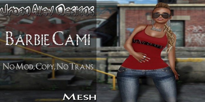 UAD Female Mesh Cami Tops Barbie(Red)