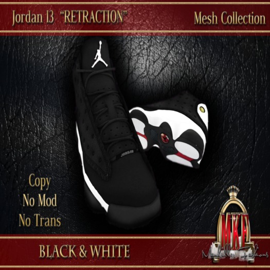 ::MKF:: 13's "RETRACTION"Blk/Wht (Bagged)