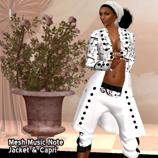 Barely There Wear Music Note Jacket & Capri