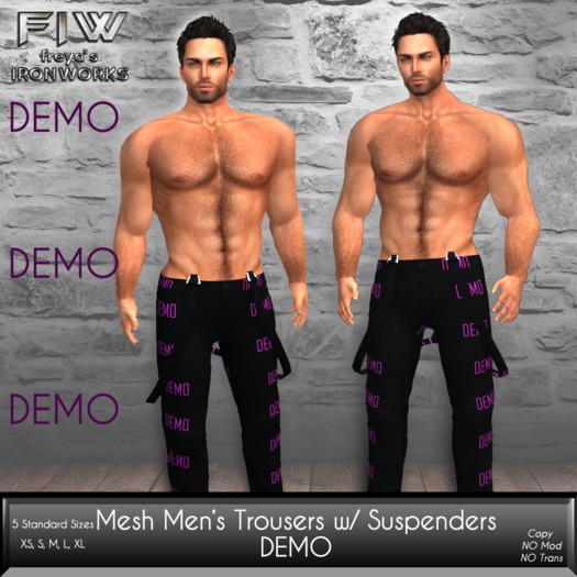 Mesh Mens Trousers with Suspenders - DEMO