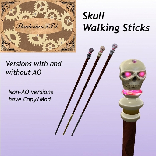 Thadovian LTD Skull Walking Stick - Full Set