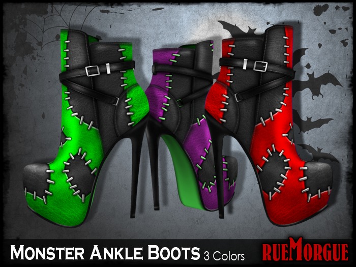 =RueMorgue= Mesh Monster Ankle Boots (3 Colors)