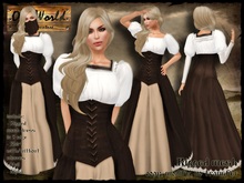Medieval Lady in brown (mesh) - Old World - Medieval / Rustic Outfit