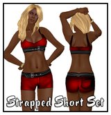 Strapped Short Set Red