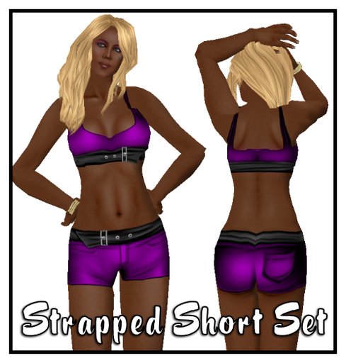 Strapped Short Set Purple