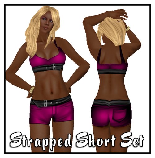Strapped Short Set Cranberry