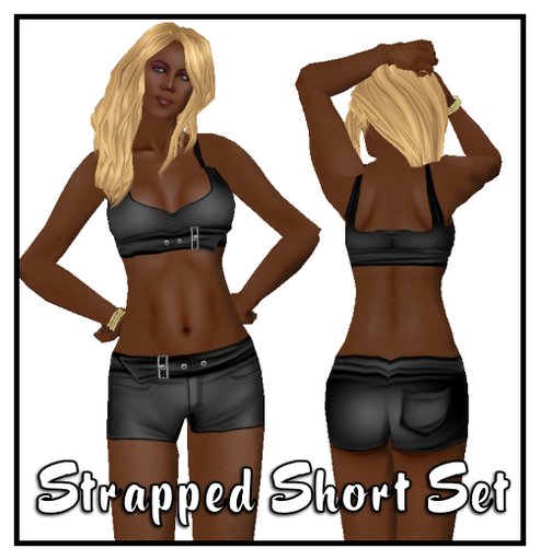 Strapped Short Set Black