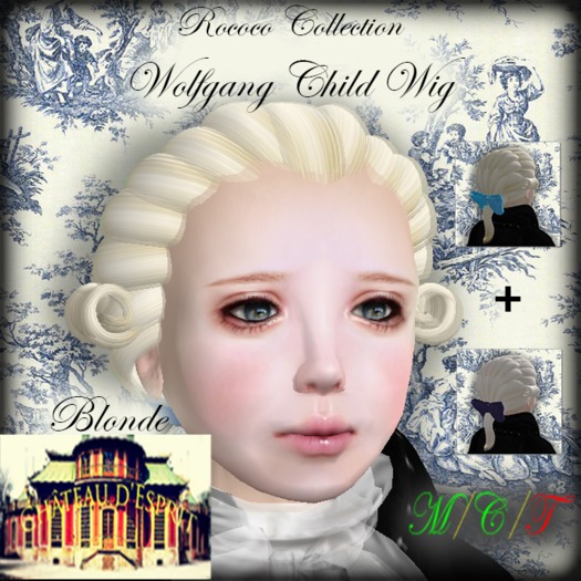 ~CdE~ Rococo Wolfgang Child Wig BLONDE