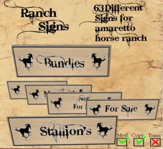 *VD*Amaretto ranch signs BOXED