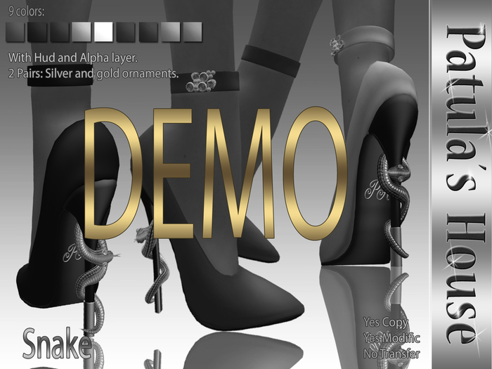 *Patulas House Snake Heels (9 colors) DEMO