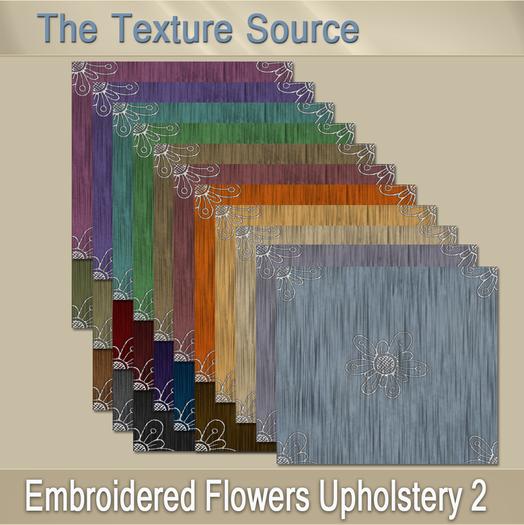 ~TTS~ Embroidered Flowers Upholstery 2