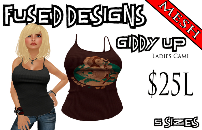 FUSED Designs Mesh Giddy Up Brown Cami