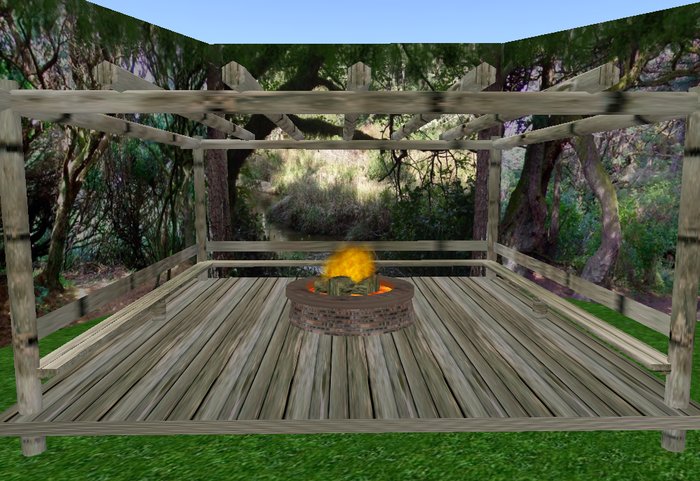 Forest Gazebo with Firepit 