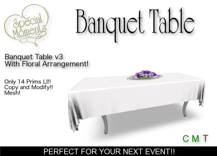Banquet Table v3 (Purple) - Copy!!  Promo Priced!!
