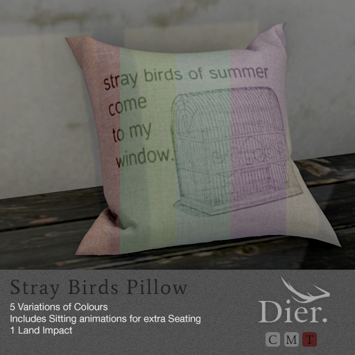 [Dier] Stray Birds Pillow / Grass
