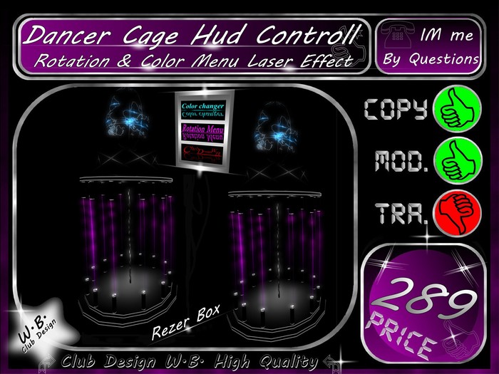 Dancer Cage & Hud * Laser Effect & Rotation Menu *
