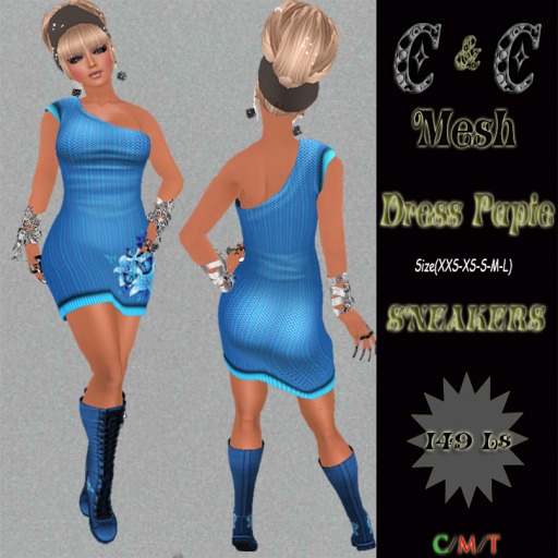 *clothes MESH woman Dress Papie Blue*
