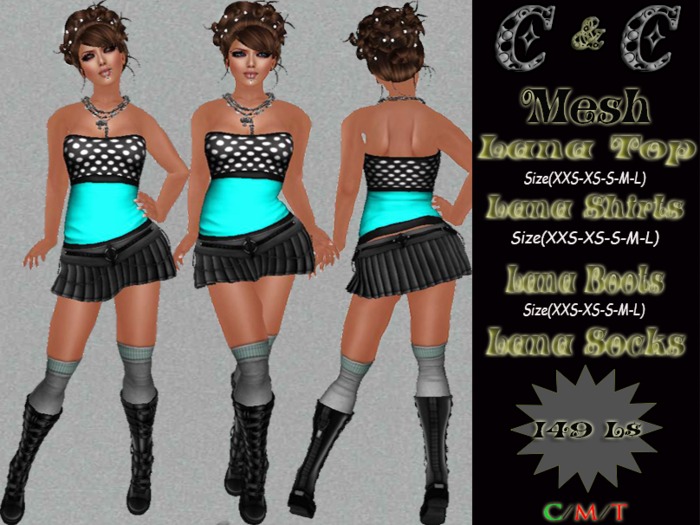 *clothes MESH woman Lana Top Shirt Socks Boots* DEMO