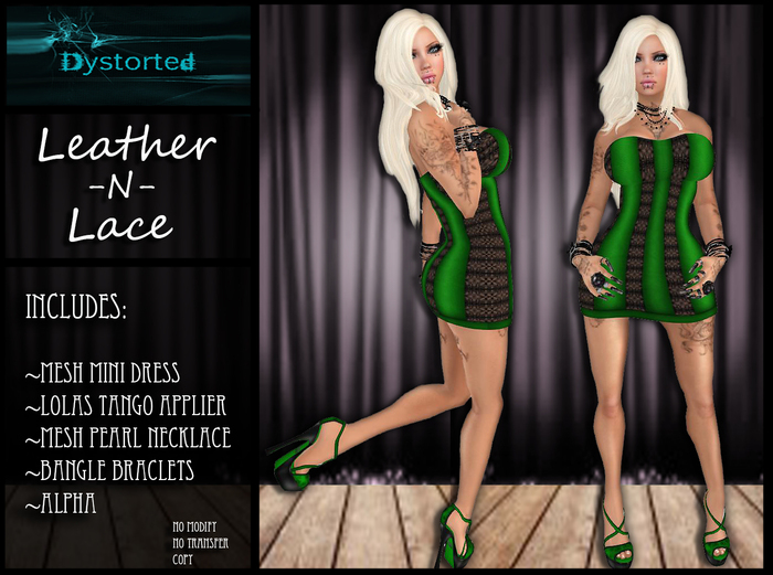 .:Dystorted:. Leather N Lace Green-[Box]