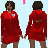 ENGLAND - Red hooded female dress (MESH)