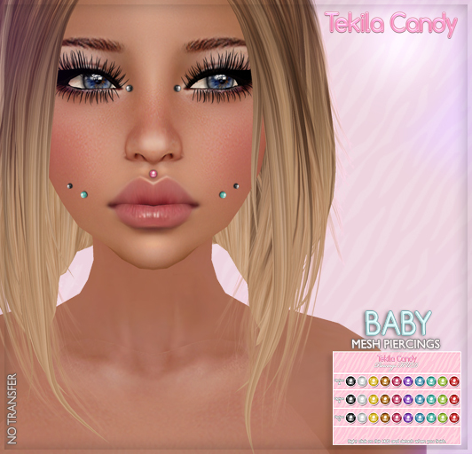 *TC* Piercings - Baby - Facial piercings with texture HUD