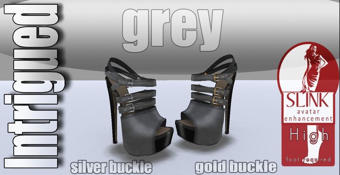 MESH grey intrigued heels