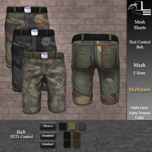 DE Designs - Men's Mesh Shorts - Camo - Multipack