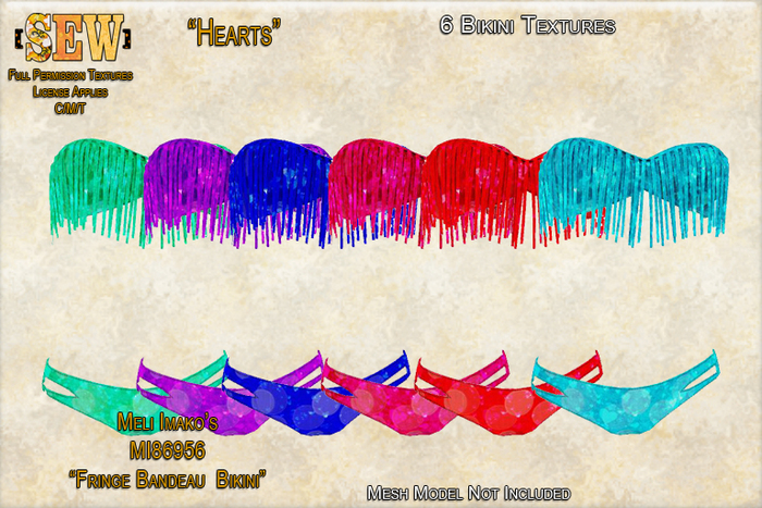 [SEW] Full Permission Textures for MI86956 Fringe Bandeau Bikini Hearts