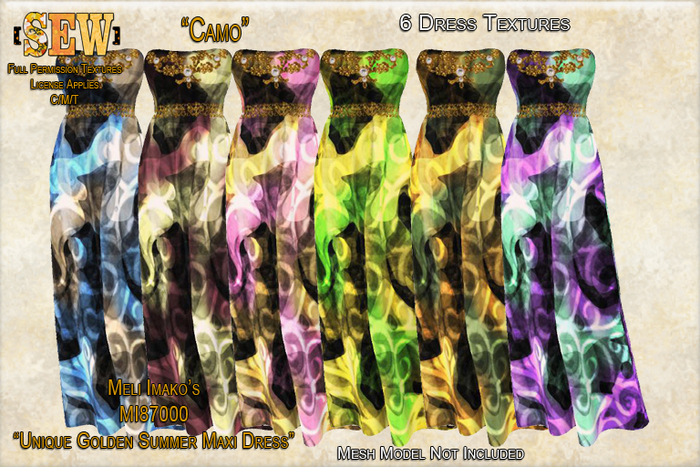 [SEW] Full Permission Textures for MI87000 Unique GS Dress Camo