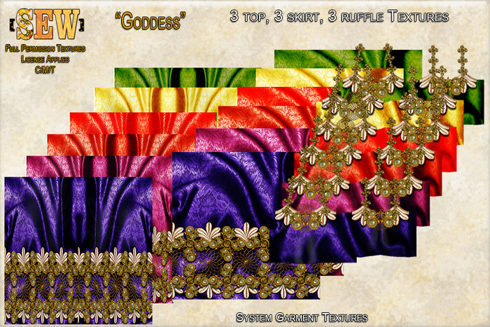 [SEW] Full Permission Clothing Textures (System Garments)  Goddess