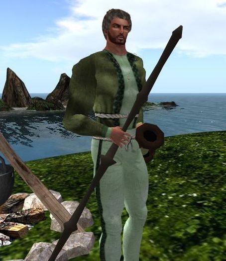 FATHER TIME WITH WALKING STICK AND HOURGLASS