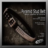 E&C Black Pyramid Stud Belt