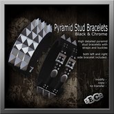 E&C Black Pyramid Stud Bracelets